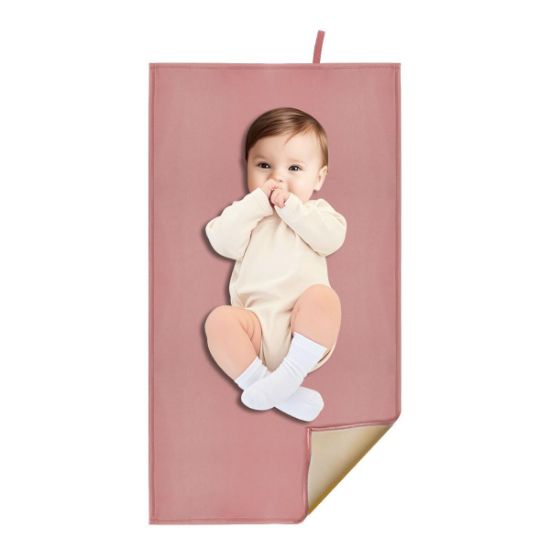 Picture of BEWDIO Wipeable Changing Pad for Baby, Dusty Pink Diaper Changing Mat for Baby Travel or Home, Foldable Mat Fits Perfectly in Diaper Bag (67-05)