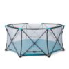 Picture of Regalo Safety My Play Deluxe Extra Large Baby Playpen & Portable Play Yard, Foldable 8-Panel Indoor Outdoor Playpen for Babies & Toddlers, Mesh Sides, Washable Nylon Bottom, 62", Aqua/Black