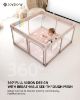 Picture of Joypony Baby Playpen with Mat, 50x50 in Small Play Pen for Babies, Toddler Playpen for Apartment, Indoors Play Yard with Soft Breathable Mesh (Beige with Mat)