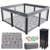 Picture of Foldable Baby Playpen with Mat,50"50" Collapsible Playard for Babies and Toddlers,Indoor&Outdoor Kids Safety Play Pen,Portable Travel Playpen with Travel Pack and 30 Ocean Balls