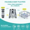 Picture of OCATO Baby Playpen: Foldable Playpen for Babies and Toddlers Large Play Pen Portable Playpen Fence Indoor Outdoor Kids Safety Area Travel Play Yard with 1 Storage Bag 4 Handlers 50 Balls (50" 50")
