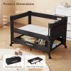Picture of ANGELBLISS Baby Bassinet Bedside Crib, Pack and Play with Mattress, Diaper Changer, One-Push Setup Playards from Infants to Toddlers (Balck)