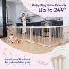 Picture of CONKKA Foldable Wooden Baby Playpen Large Play Yard for Babies, 2 in1 New Mom Helper Portable Fence, 25" Tall Safe Wood Gate with Adjustable Size & Shape for Infants 3-18 Months -63x63x25 inch