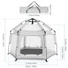 Picture of Bend River Baby Playpen with Canopy, Portable Baby Beach Tent, Toddler Play Yard Indoor and Outdoor, Foldable Mosquito Net for Infant - Light Grey