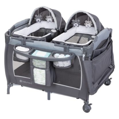 Picture of Baby Trend Lil Snooze Deluxe III Nursery Center Playard for Twins, Cozy Grey