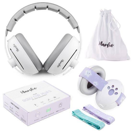 Picture of Premium 2-in-1 Baby Headphones for Noise Protection | Soft Straps for Infants & Headband for Toddler Ear Protection | Noise Cancelling Headphones for Kids