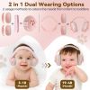 Picture of DITHIN Baby Ear Muffs Noise Protection, 2-In-1 Baby Noise Cancelling Headphones for 0-48 Months Infants Toddlers, Travel Essentials for Airplane Fireworks Sleeping Pink
