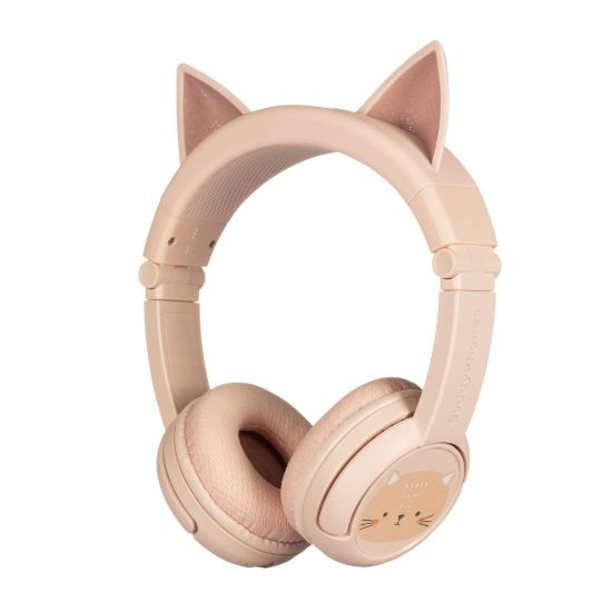 Picture of BuddyPhones PlayEars Plus | Cat Ear Foldable Bluetooth Kids Headphones + Microphone, Works Wired or Wireless - SafeAudio Volume-Limiting for iPhone/iPad/Tablet/PC and More