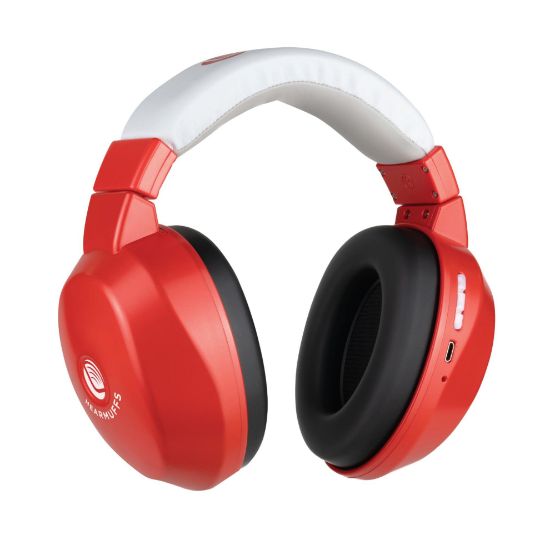 Picture of Lucid Audio Kids Bluetooth HearMuffs, Apple Red - Over-the-Ear Wireless Hearing Protection for Children - Fits Ages 5-10 - Safe, Adjustable & Comfortable