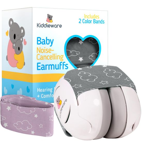 Picture of Kiddieware Gray Baby Noise Cancelling Headphones 0-24 Months - Soundproof Baby Ear Muffs for Ear Protection Helps Sleep