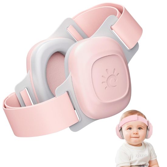 Picture of BEBOAN Baby Ear Protection for Infants & Toddlers(0-48 Months), 25dB Noise Cancelling Headphones for Airplane Travel - Improve Sleep - Party, CE & ANSI Certified, Soft Adjustable & Comfortable, Pink