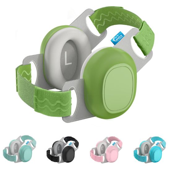 Picture of Bella's Friends Baby Ear Muffs for Noise Protection - Comfy & Adjustable 24dB Noise Cancelling Headphones for Babies(3-48 Months) - Soft Fontanel-Safe Design Improves Sleep & Travel Comfort, Green