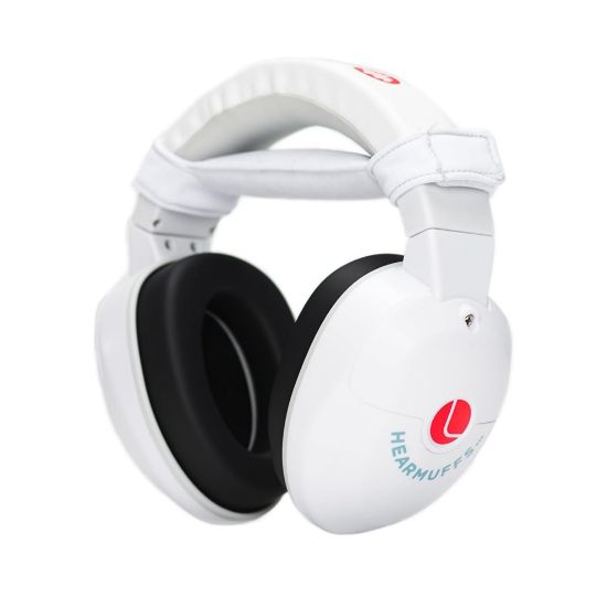 Picture of Lucid Audio HearMuffs Sounds, White - Over-the-Ear Hearing Protection for Infants & Toddlers - Includes Passive, Active & Sound Modes - Fits Children Ages 0-4 - Safe, Adjustable & Comfortable