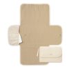 Picture of Toddlekind Mini Maven Portable Changing Pad - Organic Cotton & Water-Resistant Polyester - Travel-Friendly, Foldable Change Mat - Tofu Beige Stripes with Wave Stitching - Chic, Durable, Easy to Clean