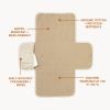 Picture of Toddlekind Mini Maven Portable Changing Pad - Organic Cotton & Water-Resistant Polyester - Travel-Friendly, Foldable Change Mat - Tofu Beige Stripes with Wave Stitching - Chic, Durable, Easy to Clean