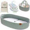 Picture of Baby Changing Basket for Baby Dresser, Moses Basket for Babies, Cotton Rope Diaper Changing Basket, Unisex Baby Moses Basket, Foam Diaper Changing Pad for Dresser, Changing Table Topper for Dresser