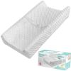 Picture of YENING Mini Changing Pad Small 23 x 13 with Washable Cover Waterproof Baby Diaper Changing Pad for Dresser Table Pad Grey
