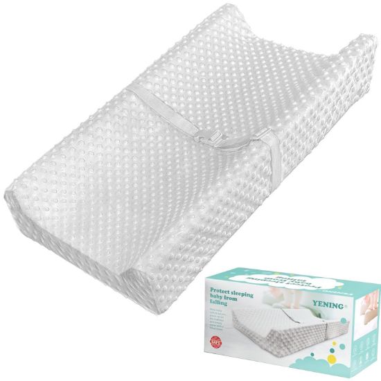Picture of YENING Mini Changing Pad Small 23 x 13 with Washable Cover Waterproof Baby Diaper Changing Pad for Dresser Table Pad Grey