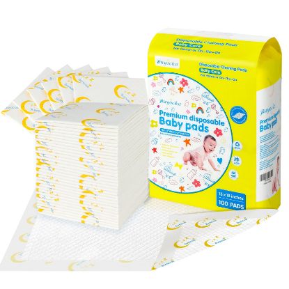 Picture of Baby Disposable Changing Pads 100 Count Incontinence Underpad Diaper Changing Liners Quick Absorb Soft Breathable Waterproof Leak Proof 13x18in