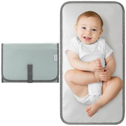 Picture of Comfy Cubs Baby Changing Pad Compact Size - Waterproof Diaper Changing Mat with Cushioned Pillow - Soft & Lightweight, Foldable Design for Travel - Stylish Design for Boys and Girls - Earth Green