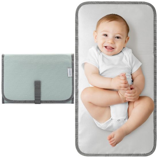 Picture of Comfy Cubs Baby Changing Pad Compact Size - Waterproof Diaper Changing Mat with Cushioned Pillow - Soft & Lightweight, Foldable Design for Travel - Stylish Design for Boys and Girls - Earth Green