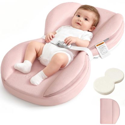 Picture of Baby Changing Pad with Waterproof & Wipe-Clean, Non-Slip PU Diaper Changing Pad, Adjustable Safety Belt, Changing Pad for Dresser, Changing Table,28"X16",Pink