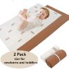 Picture of Owlowla Baby Diaper Changing Pad Portable Changing Mat Travel Changing Pad Liner for Baby and Small Toddler(Classic Brown&Brush Strokes)