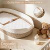 Picture of JVEOO Baby Changing Basket with Diaper Changing Pad, Breathable & Waterproof Dual-Cover Foldable Portable Travel Cotton Rope Baby Changing Mat for Dresser & Table Gift for Baby Shower