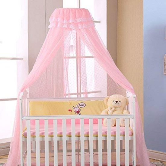 Picture of Mulaza Baby Mosquito Net Baby Toddler Bed Crib Dome Canopy Netting (Pink)