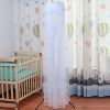 Picture of Vawolecy Universal Crib Floor Mosquito Net, Foldable Mosquito Mesh Palace Dome Baby Bed Canopy with Lace for Baby Kids Without Stand