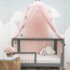 Picture of OldPAPA Bed Canopy for Girls - Princess Bed Canopy Mosquito Net Nursery Play Room Decor Dome Premium Yarn Netting Curtains Baby Game Dream Castle, Pink