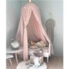 Picture of OldPAPA Bed Canopy for Girls - Princess Bed Canopy Mosquito Net Nursery Play Room Decor Dome Premium Yarn Netting Curtains Baby Game Dream Castle, Pink