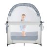 Picture of L RUNNZER Baby Pack and Play Tent, Pack N Play Canopy to Keep Baby from Climbing Out, Crib Tent for Playard, Pop Up Mini Crib Tent Against Falls, R07s-blue