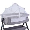 Picture of KALYVON Portable Bassinet Cover for Cats & 2-Way Zipper, Bassinet Mosquito Net Cover, Breathable Bassinet Net Cover, Mosquito Net for Baby Crib to Keep Cats/Bugs Out (White)