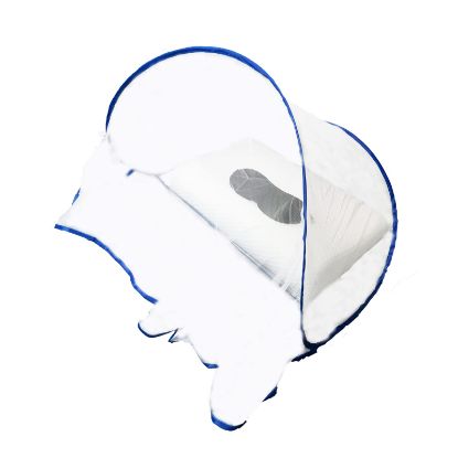 Picture of CMINGJ Portable Mosquito Head Net Foldable Pop-Up Travel Essentials Mosquito Net for Bed Free Installation-Large Size Suitable for Bedroom, Camping, nap (Large)