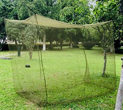 Picture of Mosquito Net- Military Green Portable Tactical Mosquito Netting for Camping - Completely Covers a Sleeping Bag, Bed or Cot