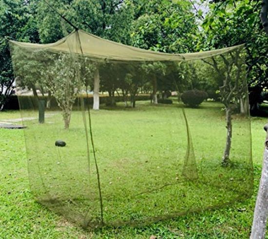 Picture of Mosquito Net- Military Green Portable Tactical Mosquito Netting for Camping - Completely Covers a Sleeping Bag, Bed or Cot