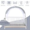 Picture of Lazyzzzz Crib Tent, Pop Up Mosquito Crib Net with Double Zipper Self-Locked,1200 Holes/Inch Mesh to Keep Baby from Climbing Out, Portable Easy Install Mosquito Net 55" L x 27" W x 51" H Grey