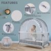 Picture of Lazyzzzz Crib Tent, Pop Up Mosquito Crib Net with Double Zipper Self-Locked,1200 Holes/Inch Mesh to Keep Baby from Climbing Out, Portable Easy Install Mosquito Net 55" L x 27" W x 51" H Grey