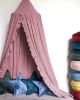 Picture of MOMAID Bed Canopy with Frills Reading Nook Game Tent for Kids Boho Hanging Net Play Room Decor(Dusty Rose)