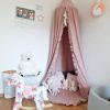 Picture of MOMAID Bed Canopy with Frills Reading Nook Game Tent for Kids Boho Hanging Net Play Room Decor(Dusty Rose)