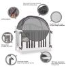 Picture of ZXPLO Baby Safety Crib Tent Infant Pop up Mosquito Net Nursery Bed Canopy Netting Cover - Keep Baby from Climbing Out with Hanging Diaper Storage Bag (Dark Gray)