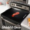 Picture of 30"x22" Noodle Board Stove Cover for Electric & Gas Stoves, Natural Bamboo Ranges Stovetop Cover for Extra Counter Space, Also Sink Cover & Serving Tray (Black)