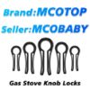 Picture of MCOTOP Gas Stove Knob Locks, Stove Knob Safety Covers for Child, Prevent Kids Pets from Turning on Stoves - Black-5 Pack