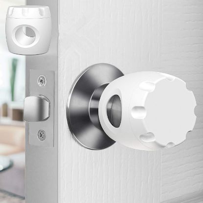 Picture of Uxoz Door Knob Safety Cover, 4 Pack Baby Safety Door Handle Cover, Screw Thread Design, Reusable, Reliable Solution to Prevent Kids from Popping Off The Covers