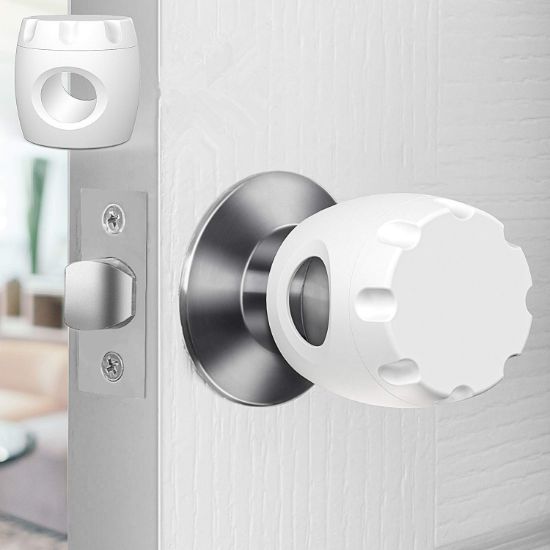Picture of Uxoz Door Knob Safety Cover, 4 Pack Baby Safety Door Handle Cover, Screw Thread Design, Reusable, Reliable Solution to Prevent Kids from Popping Off The Covers