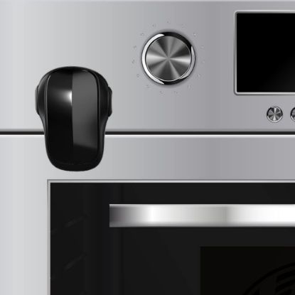 Picture of Moonybaby Childproof Oven Door Lock, Child Safety Oven Front Lock(ONLY for Flat Surface), Heat-Resistant, No Tool Needed, Jet Black