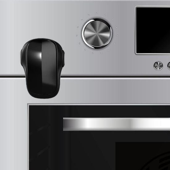 Picture of Moonybaby Childproof Oven Door Lock, Child Safety Oven Front Lock(ONLY for Flat Surface), Heat-Resistant, No Tool Needed, Jet Black