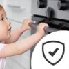 Picture of Moonybaby Childproof Oven Door Lock, Child Safety Oven Front Lock(ONLY for Flat Surface), Heat-Resistant, No Tool Needed, Jet Black