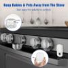 Picture of Stove Knob Safety Covers for Child (5 + 1 Pack), Upgraded Universal Size Press Gas Stove Knob Covers with Adhesive, Heat-Resistant Childproof Oven Locks for Kids and Pets (Clear)